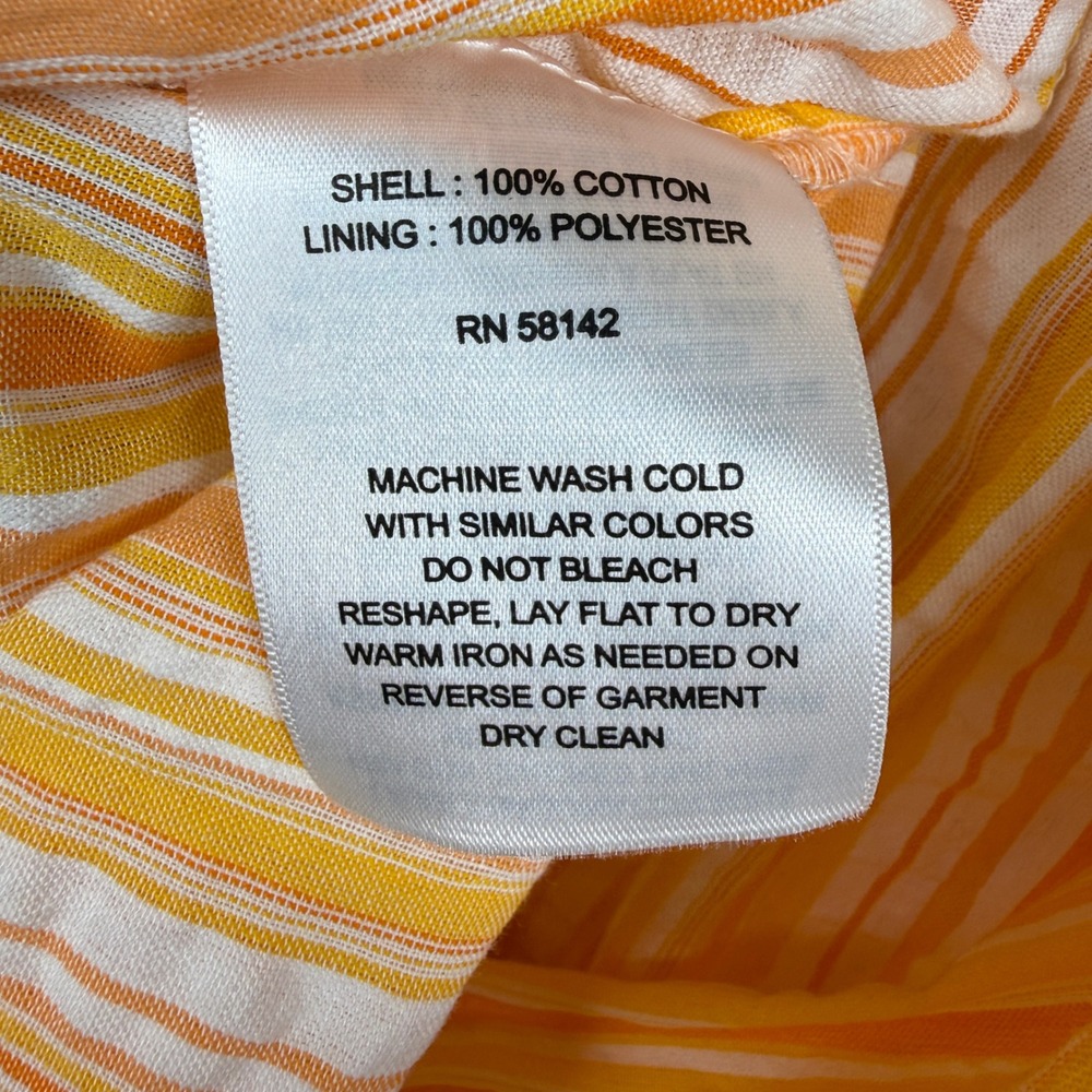London Times Striped Maxi Dress Women 16 Orange White Coastal Boho Tiered‎ NWT - Picture 7 of 7